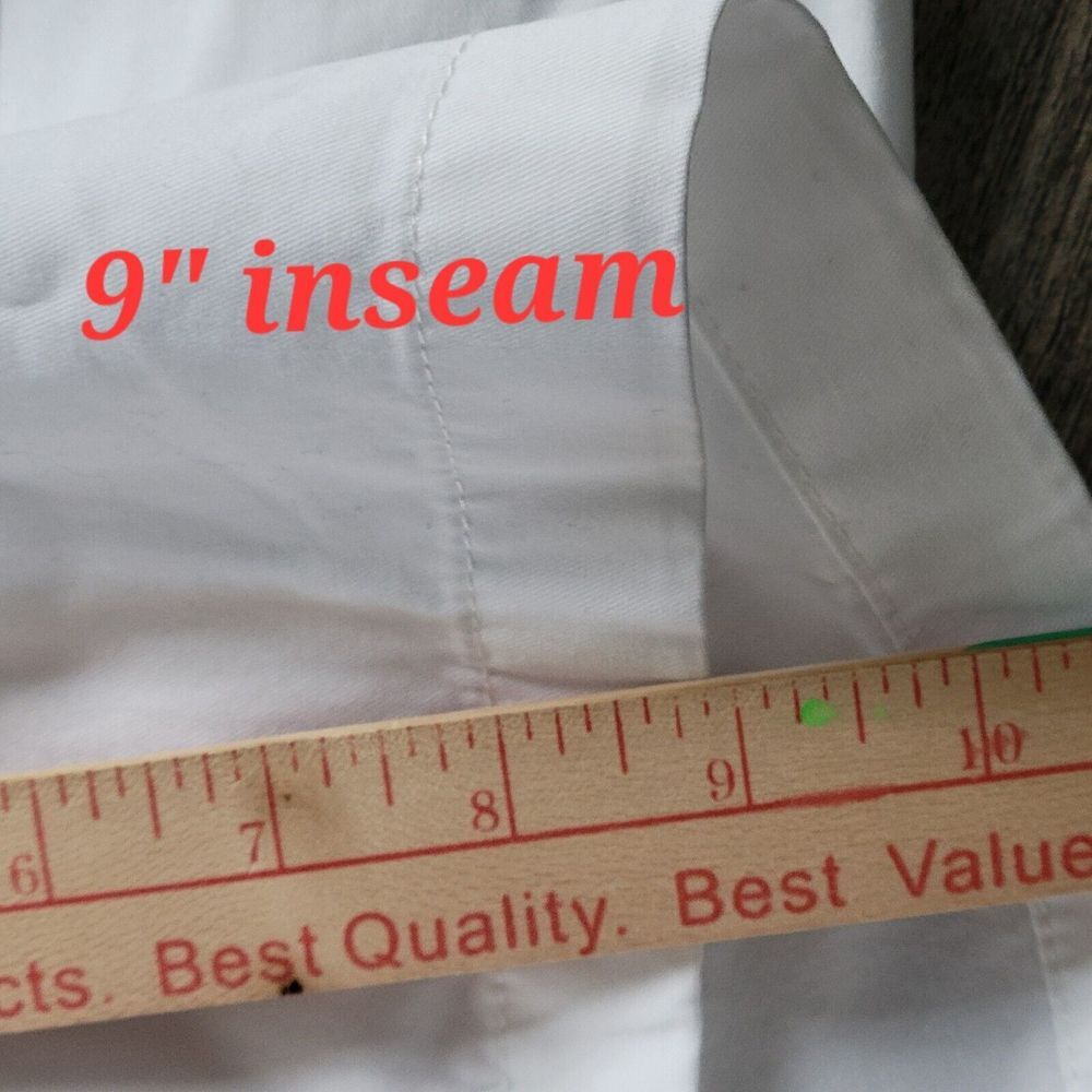 J.Crew Pleated Button-Front Chino Shorts Size 8 White 9" Inseam High Rise Preppy - Picture 5 of 7